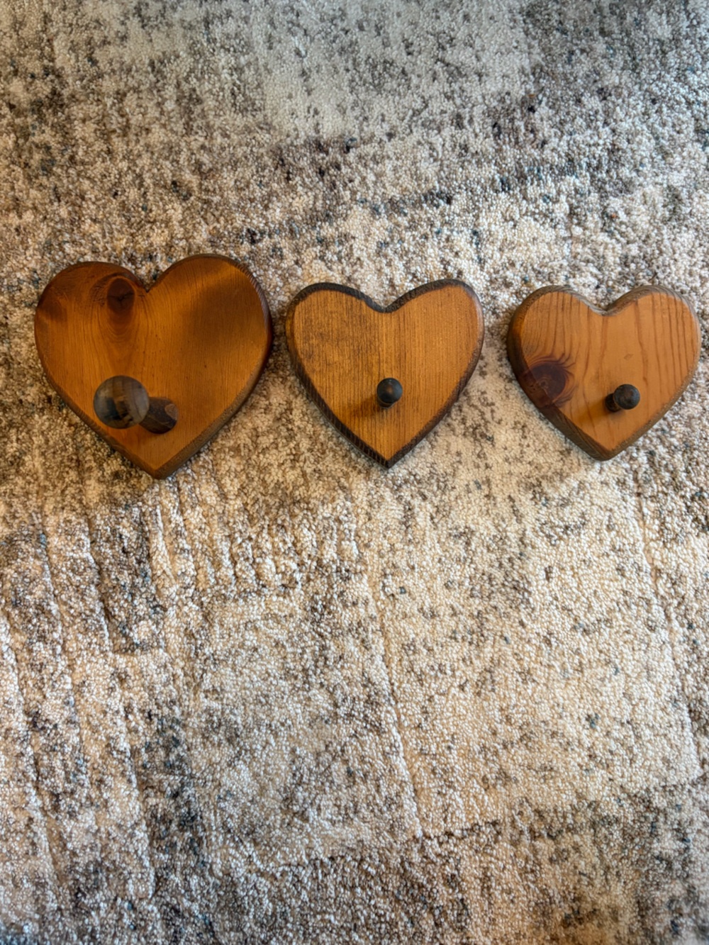 Vintage Wooden Heart Hooks
